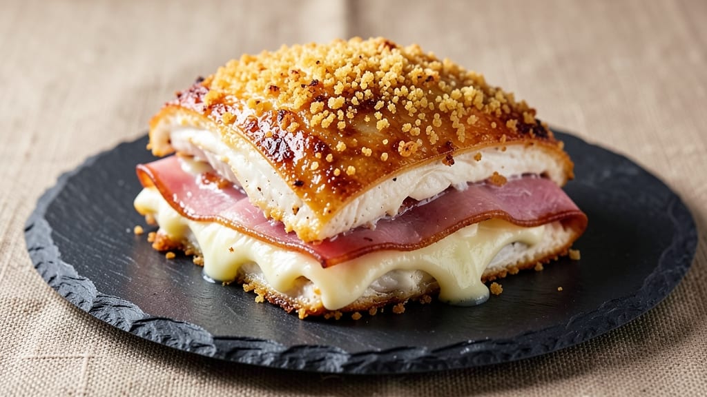 Baked Stuffed Chicken Cordon Bleu Recipe: Swiss and Ham Layers Sealed in Crispy Gold