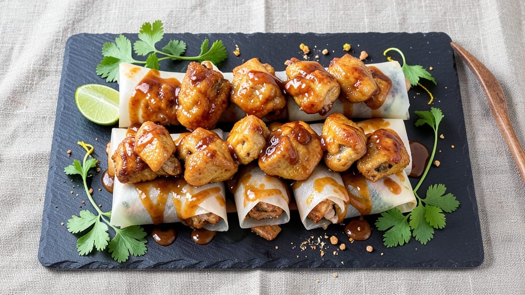 Bang Bang Chicken Rice Paper Rolls Recipe: Crispy Wraps With Creamy Peanut Kick