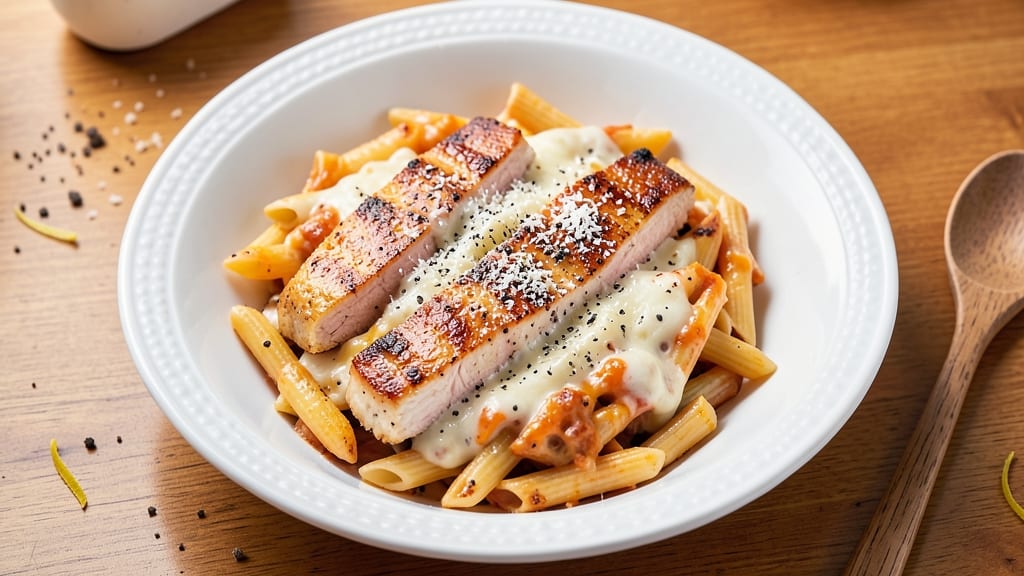 Applebee's 3 Cheese Chicken Penne Copycat Recipe: Baked Cheese-Crusted Penne With Juicy Chicken