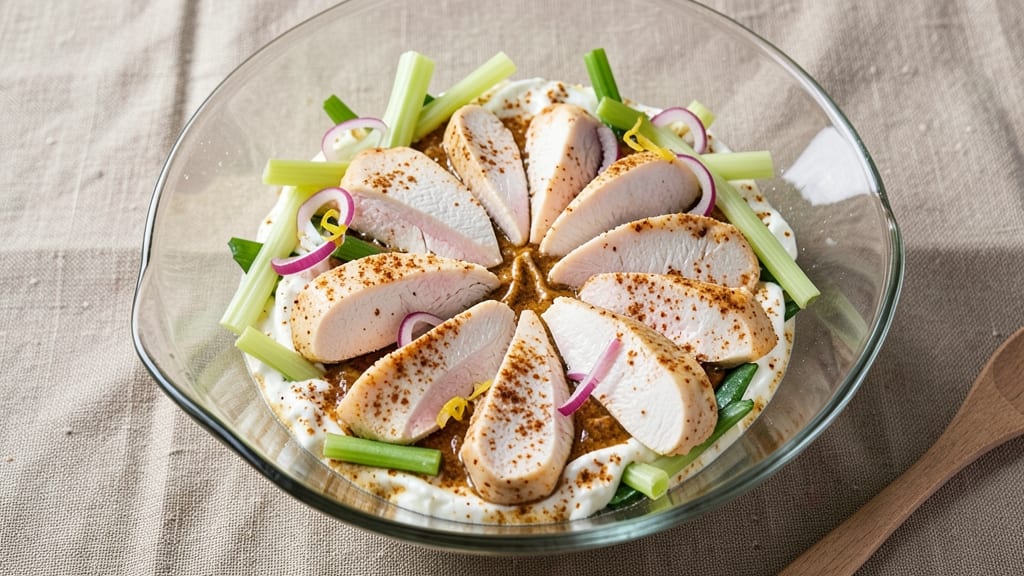 Barefoot Contessa's Curried Chicken Salad Recipe: Spiced Yogurt Dressing with Crunchy Celery Bites