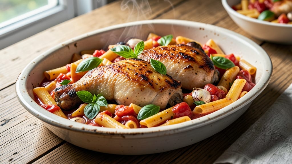 Baked Chicken Rigatoni Recipe: One-Pan Creamy Tomato and Herb Masterpiece