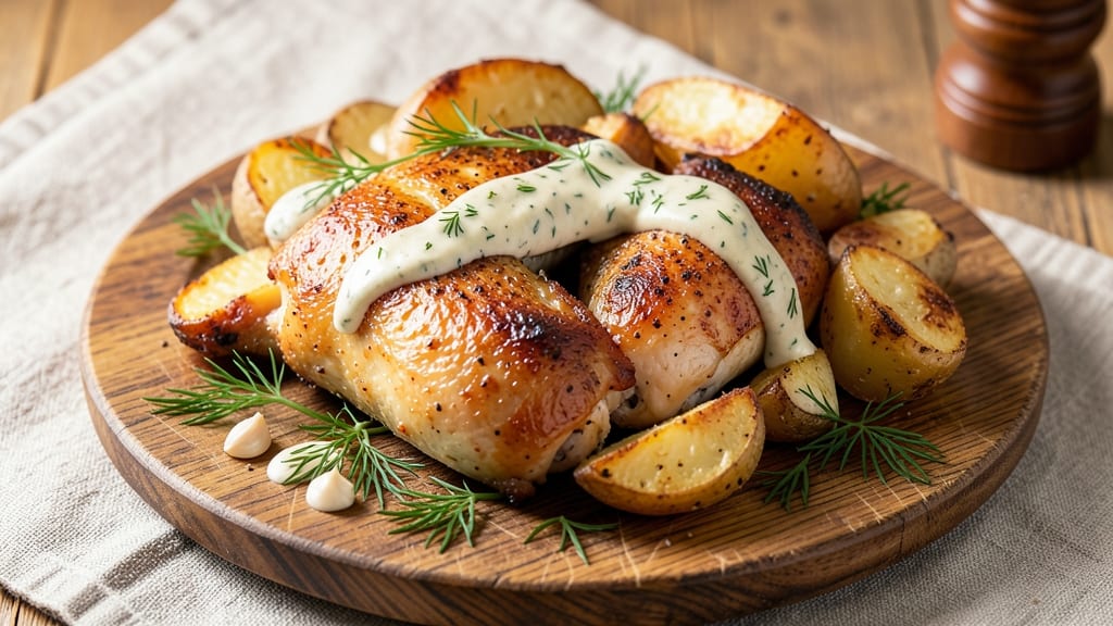 Baked Ranch Chicken And Potatoes Recipe: Crispy-Topped Comfort in One Pan