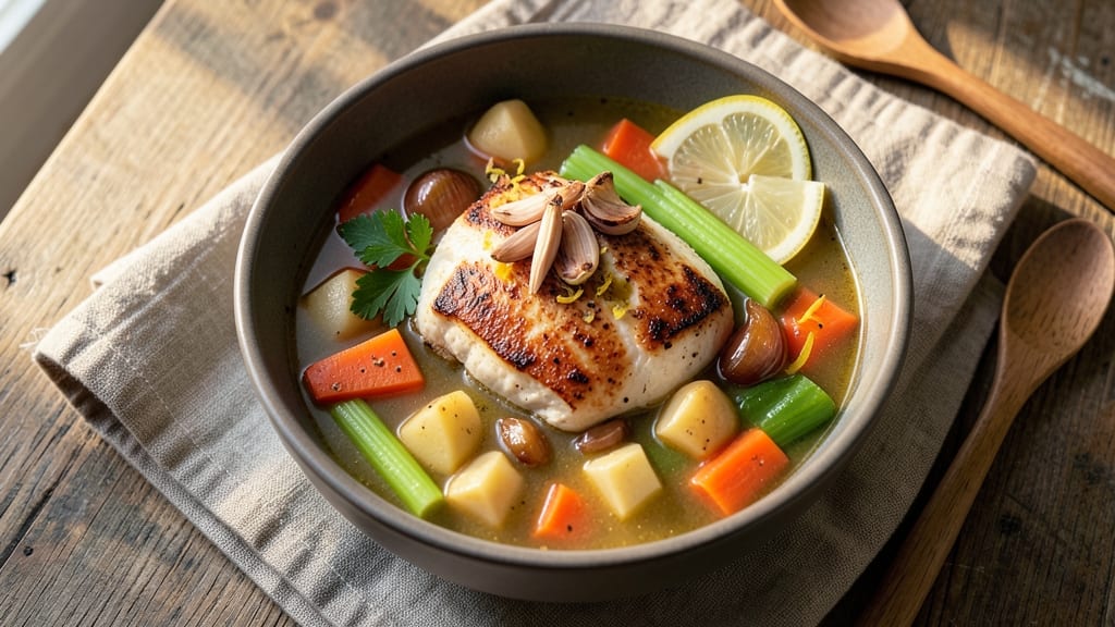5-Star Chicken Vegetable Soup Recipe: Fragrant Herb-Infused Broth with Tender Bites