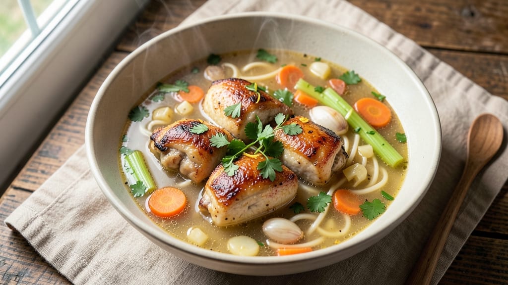 America's Test Kitchen Pressure Cooker Chicken Noodle Soup Recipe: Velvety Broth and Tender Chicken in 30 Minutes