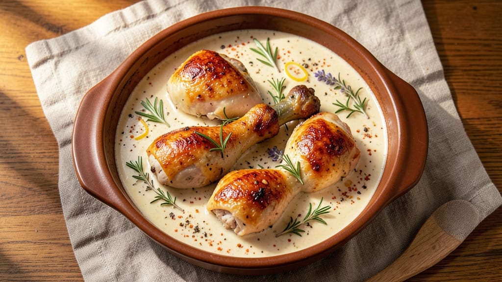 Baked Chicken Legs With Cream Of Chicken Recipe: Creamy-Sauced Crispiness That Stays Juicy