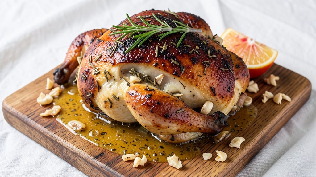 Alton Brown's Whole Roast Chicken Recipe: Golden Crisp Skin From Pan Juices