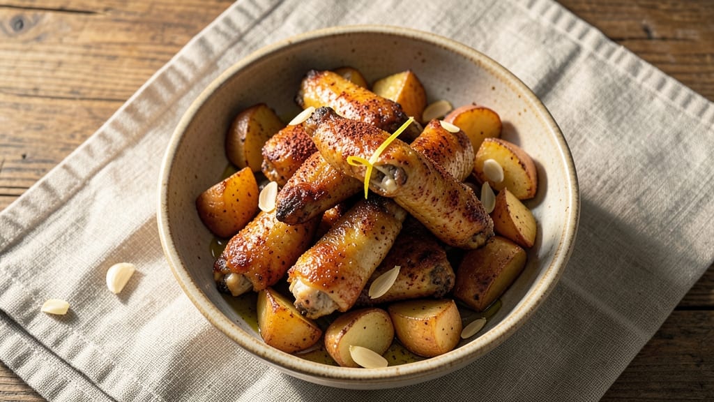 Baked Chicken Wings And Potatoes Recipe: Crispy Skin, Fluffy Tubs in One Pan