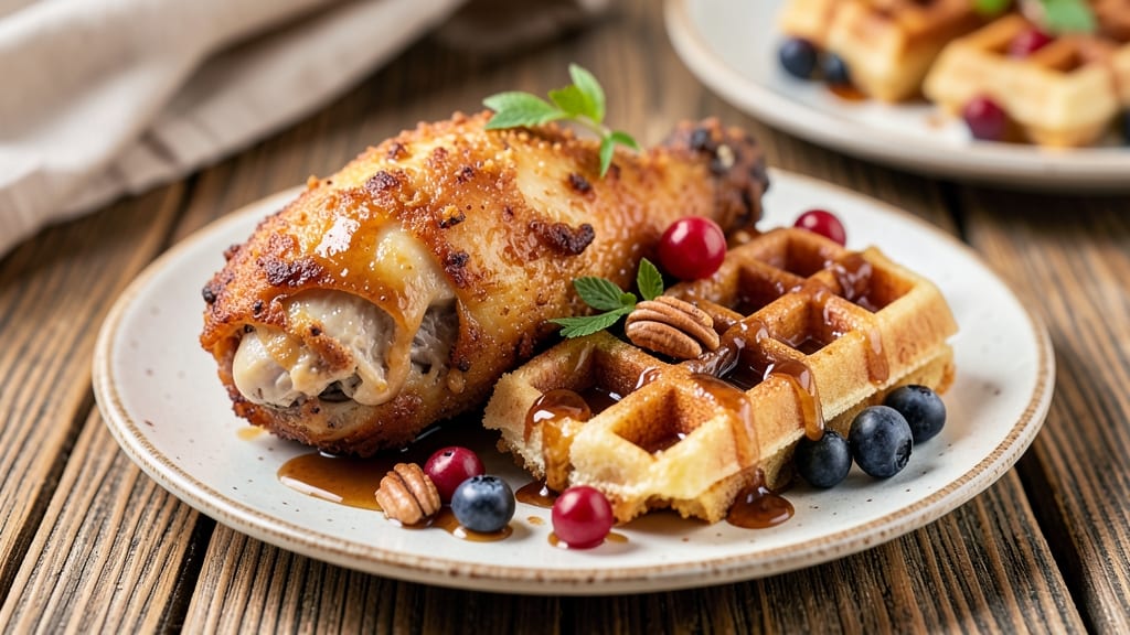Baked Fried Chicken and Waffles Recipe: Crispy Skin Meets Fluffy Waffle Heaven