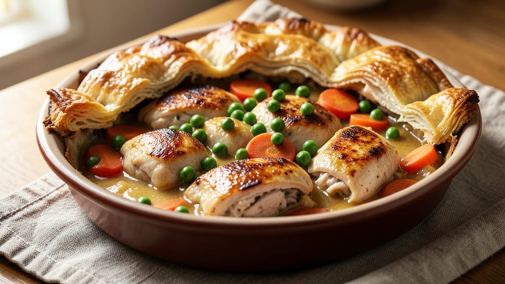 Baked Chicken Pot Pie Cobbler Recipe: Golden Streusel Crust Meets Savory Filling