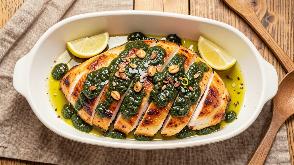 Baked Chicken With Basil Recipe: Herbed Crust and Juicy Centers