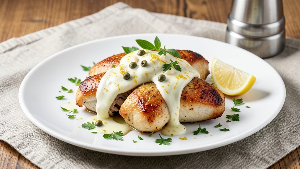 Baked Chicken Piccata Recipe Healthy: Lemon-Caper Crisp With Lightened-Up Pan Sauce
