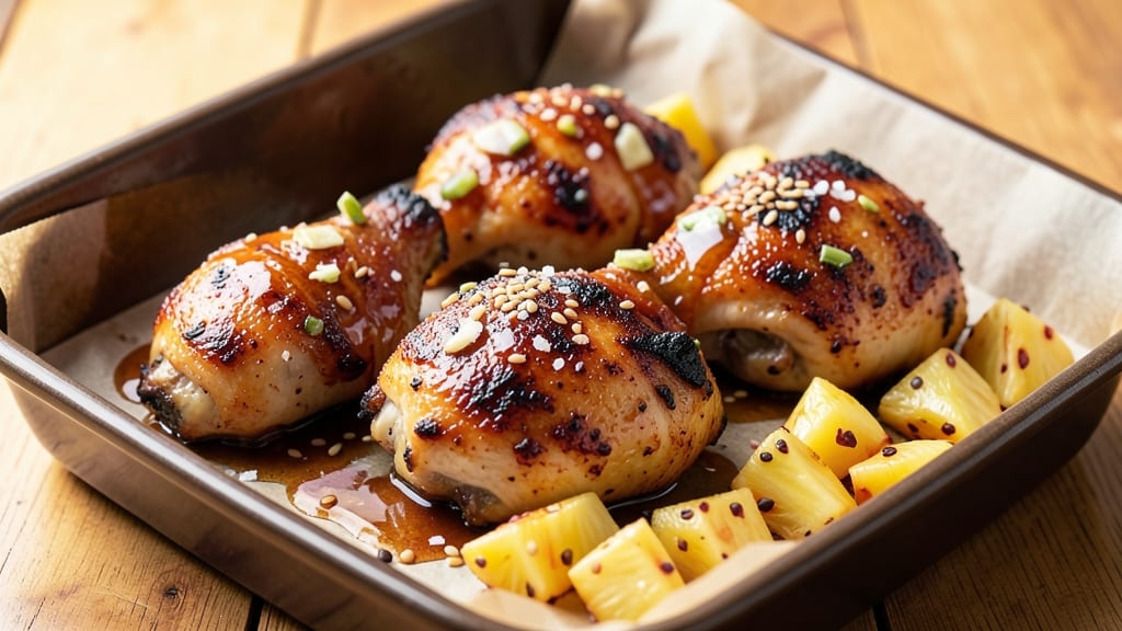 Baked Hawaiian Chicken Thighs Recipe: Pineapple-Braised Tenderness With Crispy Skin