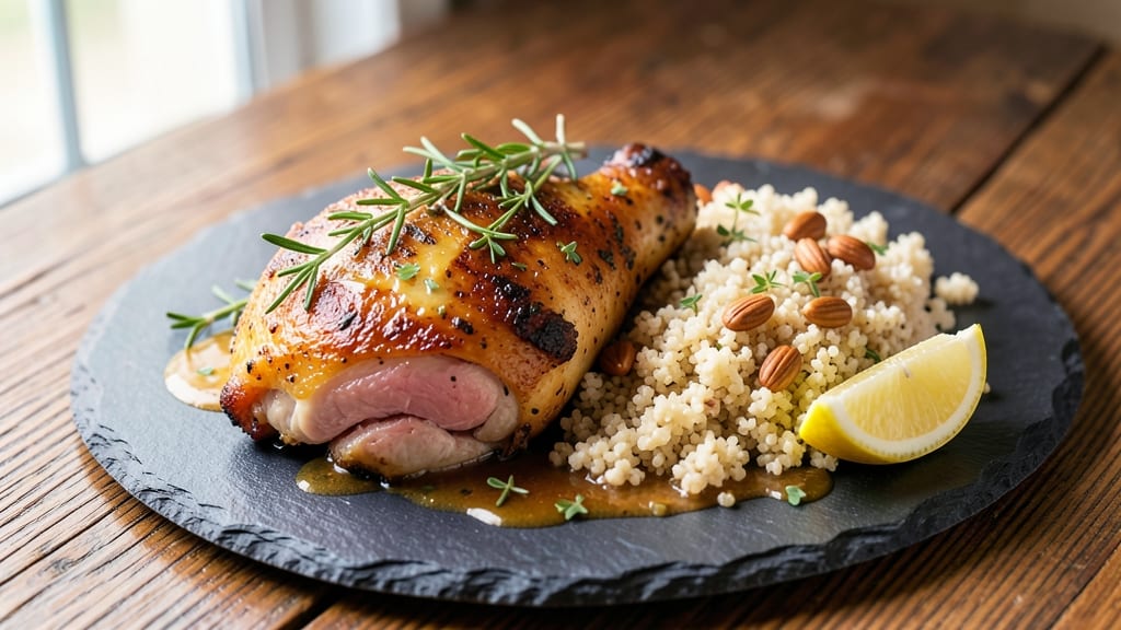 Baked Chicken Thighs And Quinoa Recipe: Herb-Crusted Crunch Meets Nutty Quinoa