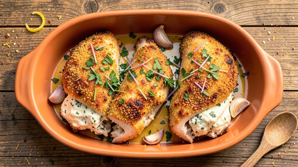 Baked Stuffed Chicken Thighs Recipe: Golden Crust With Hidden Herbed Cream Filling