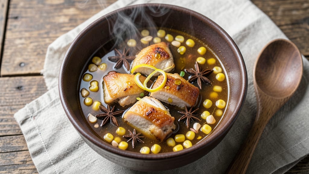 Authentic Chinese Chicken and Corn Soup Recipe: Fragrant Ginger-Lemon Broth Magic