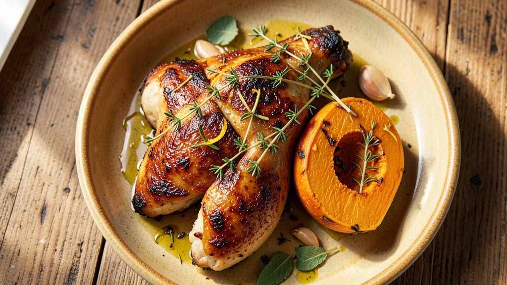 Baked Chicken and Butternut Squash Recipe: One-Pan Herb-Roasted Harmony
