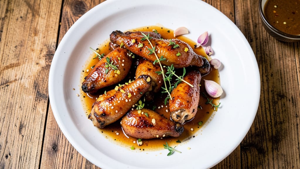 Baked Chicken Wings With Honey Soy and Ginger Marinade Recipe: Glossy Caramelized Crunch and Zesty Tang