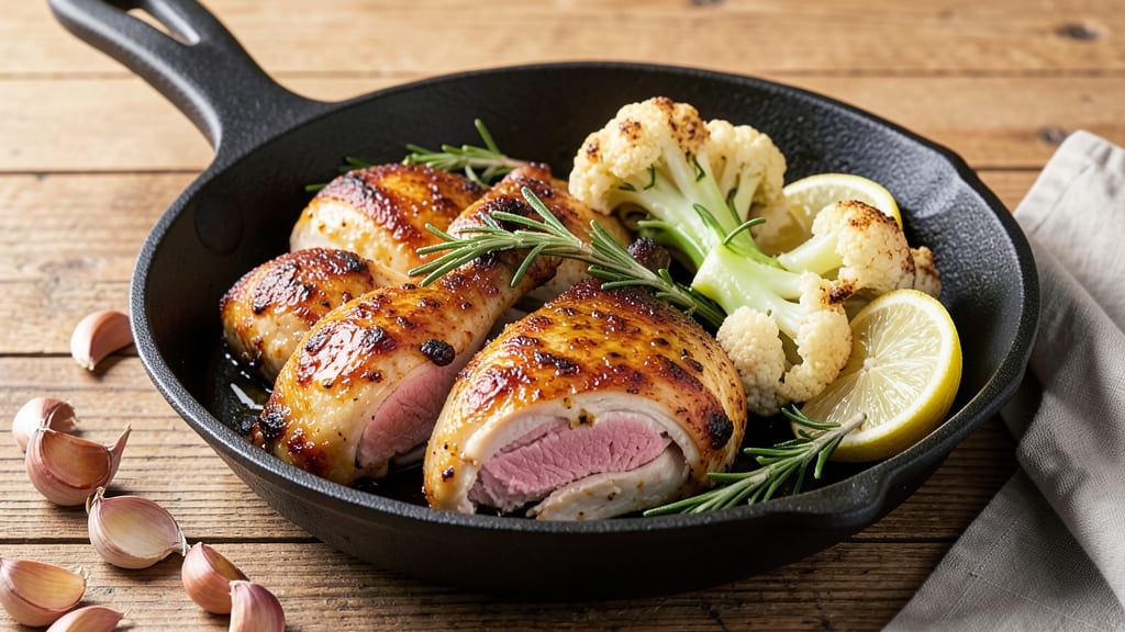 Baked Chicken And Cauliflower Recipe: One-Pan Herb-Roasted Crispiness
