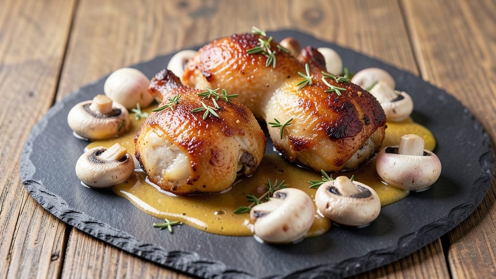Baked Chicken Thighs With Mushrooms Recipe: Pan-Seared Crisp Skin and Earthy Mushroom Depth