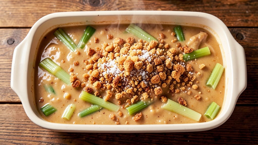 Campbell's Cream of Chicken Casserole Recipe: Crispy Celery Top Meets Creamy Gravy Bliss