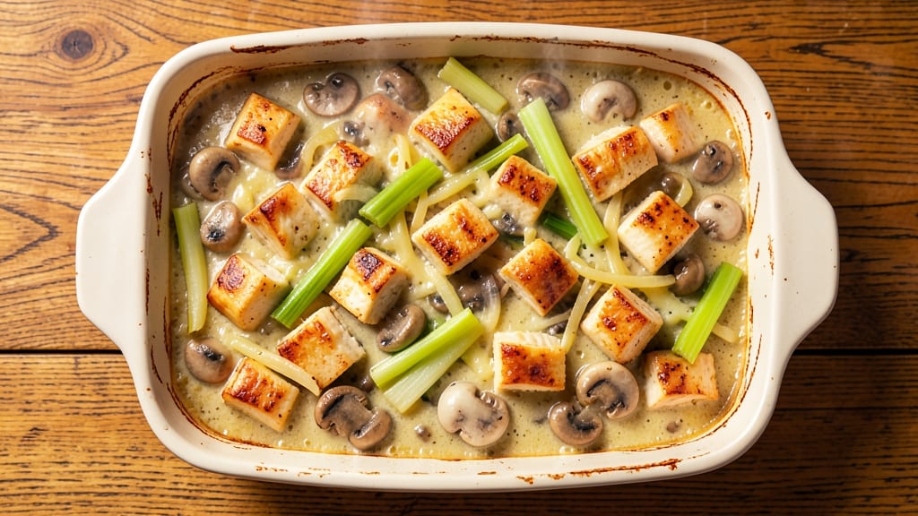 Campbell's Cream of Mushroom Chicken Casserole Recipe: Crispy Celery Top Meets Creamy Gravy Bliss