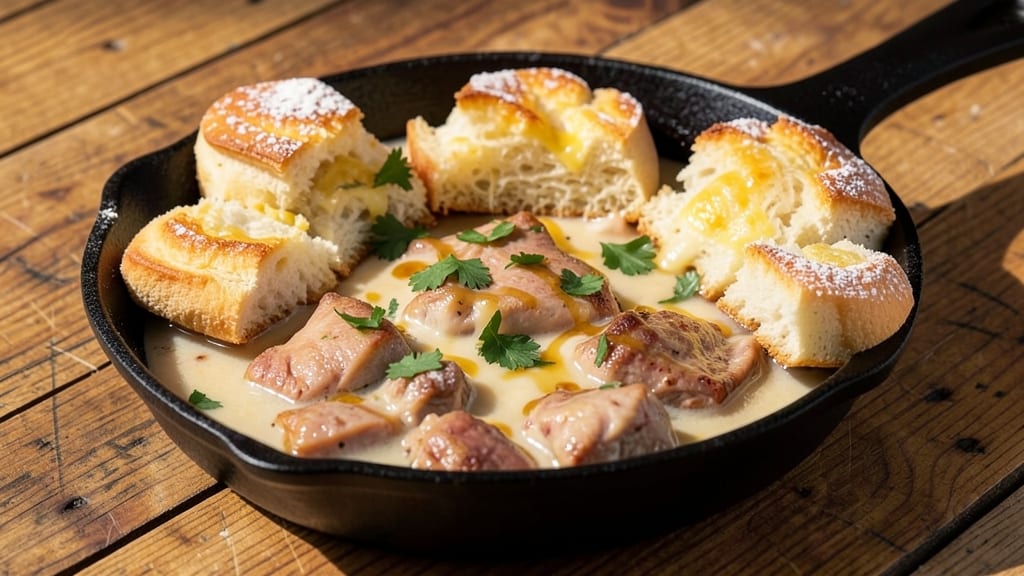 Campbell's Easy Chicken And Biscuits Recipe: Smoky Gravy Hugging Tender Meat