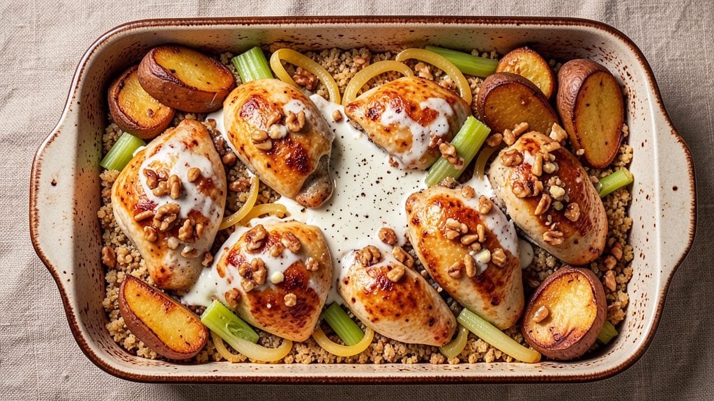 Chicken Bake Copycat Recipe: Celery-Topped Comfort With Walnut Swirls Inside