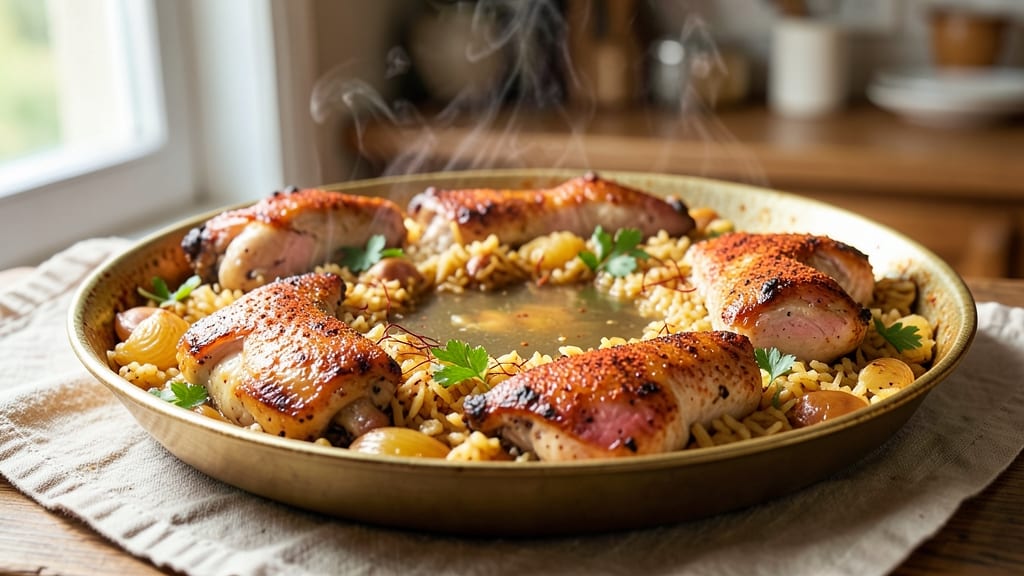 Chicken Paella Recipe: Saffron-Infused Rice with Juicy Chicken and Crispy Socarrat