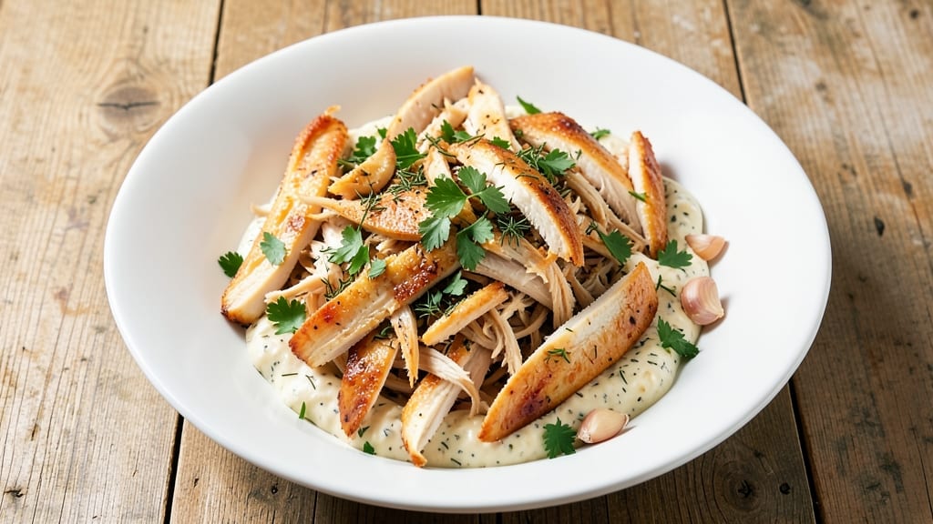 Copycat Sam's Club Rotisserie Chicken Salad Recipe: Shredded Tender Chicken and Creamy Ranch Magic