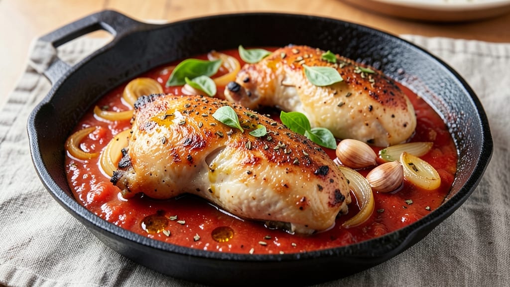 Baked Chicken Thighs in Tomato Sauce Recipe: Slow-Simmered Richness with Caramelized Edges