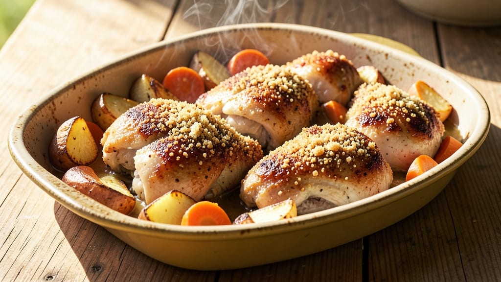 Grandma's Chicken Bake Recipe: Crispy Celery Top and Smoky Gravy Harmony