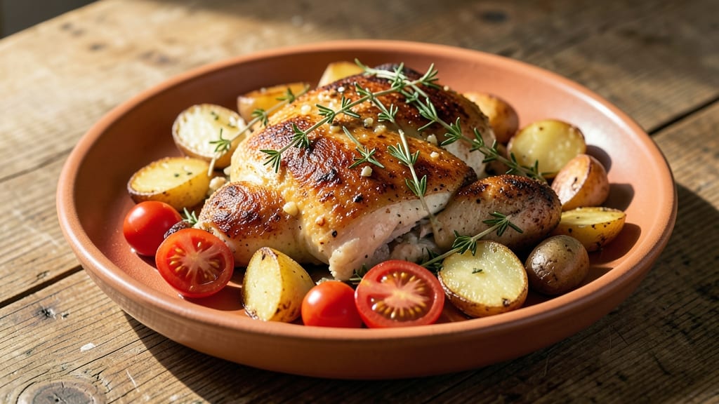 Jamie Oliver's Chicken, Potato, and Tomato Recipe: One-Pan Herb-Infused Harmony